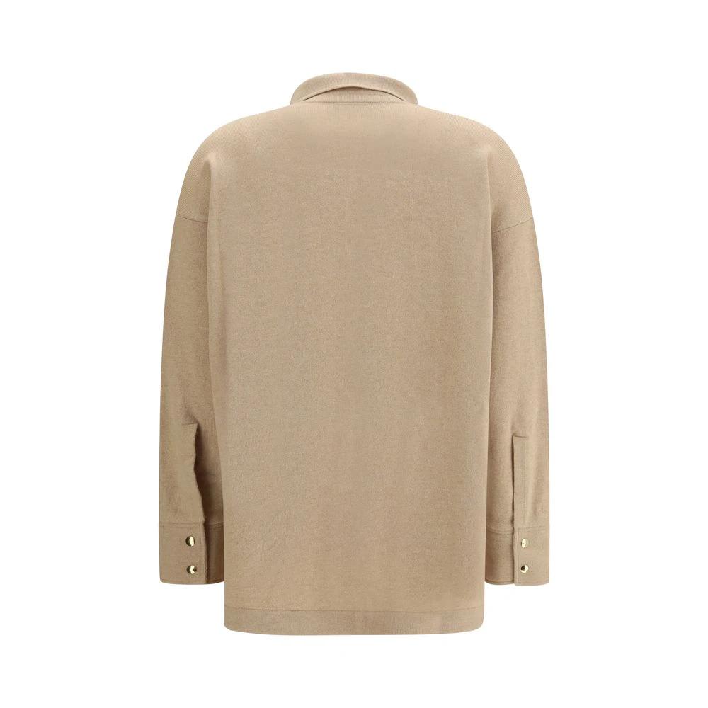 Fabiana Filippi Beige Fleece Wool Dress Shirt by Fabiana Filippi