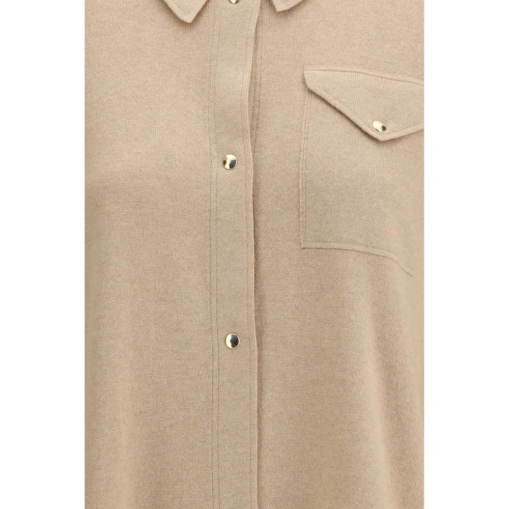 Fabiana Filippi Beige Fleece Wool Dress Shirt by Fabiana Filippi