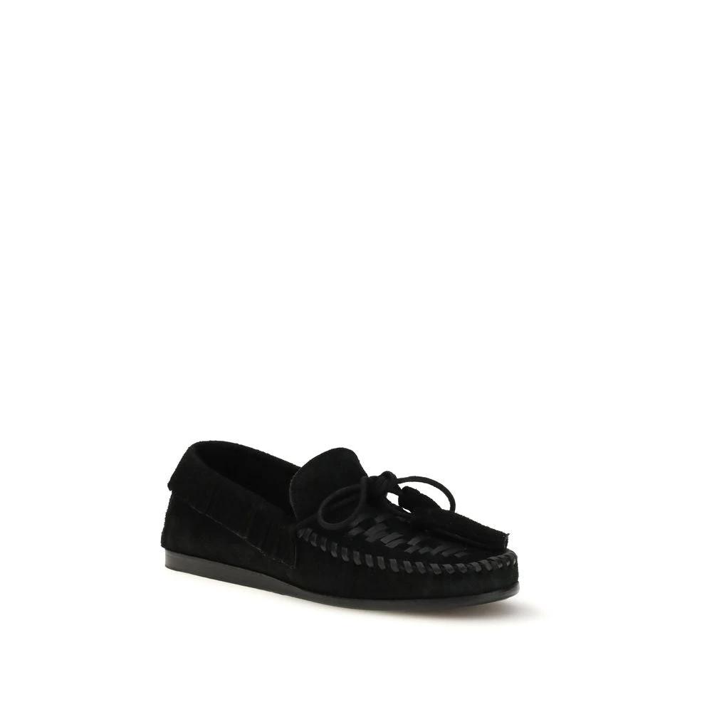Isabel Marant Black Calf Leather Bos Taurus Slip-On Loafers by Isabel Marant