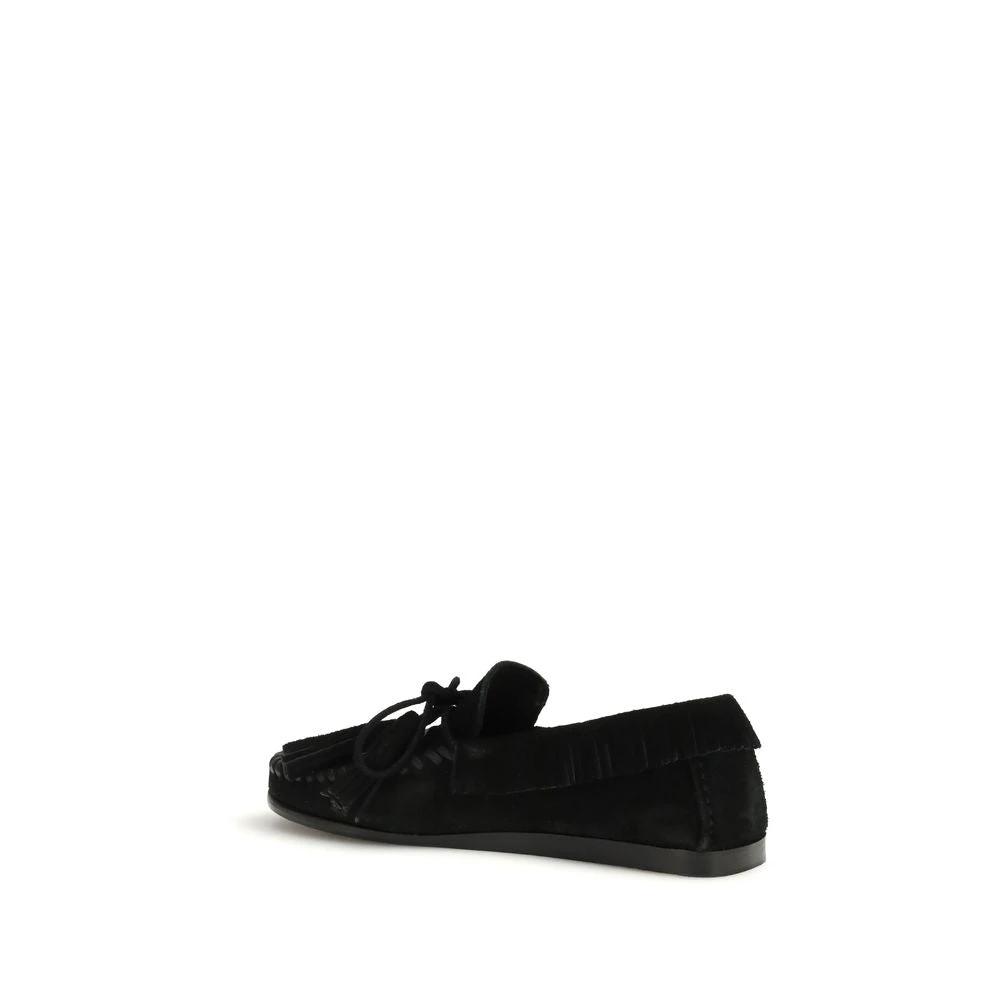 Isabel Marant Black Calf Leather Bos Taurus Slip-On Loafers by Isabel Marant