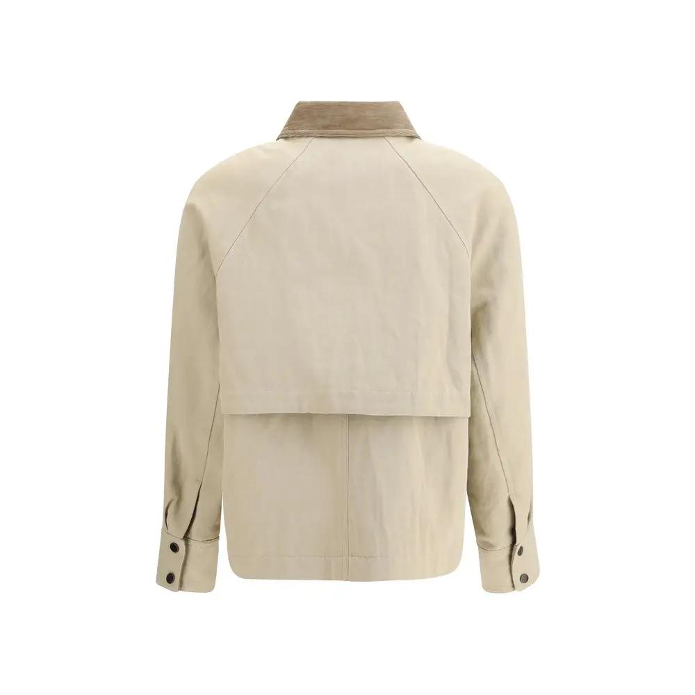 Brunello Cucinelli Manteau en coton beige