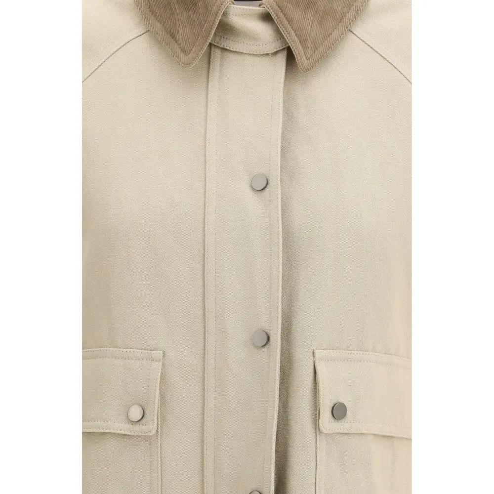 Brunello Cucinelli Manteau en coton beige