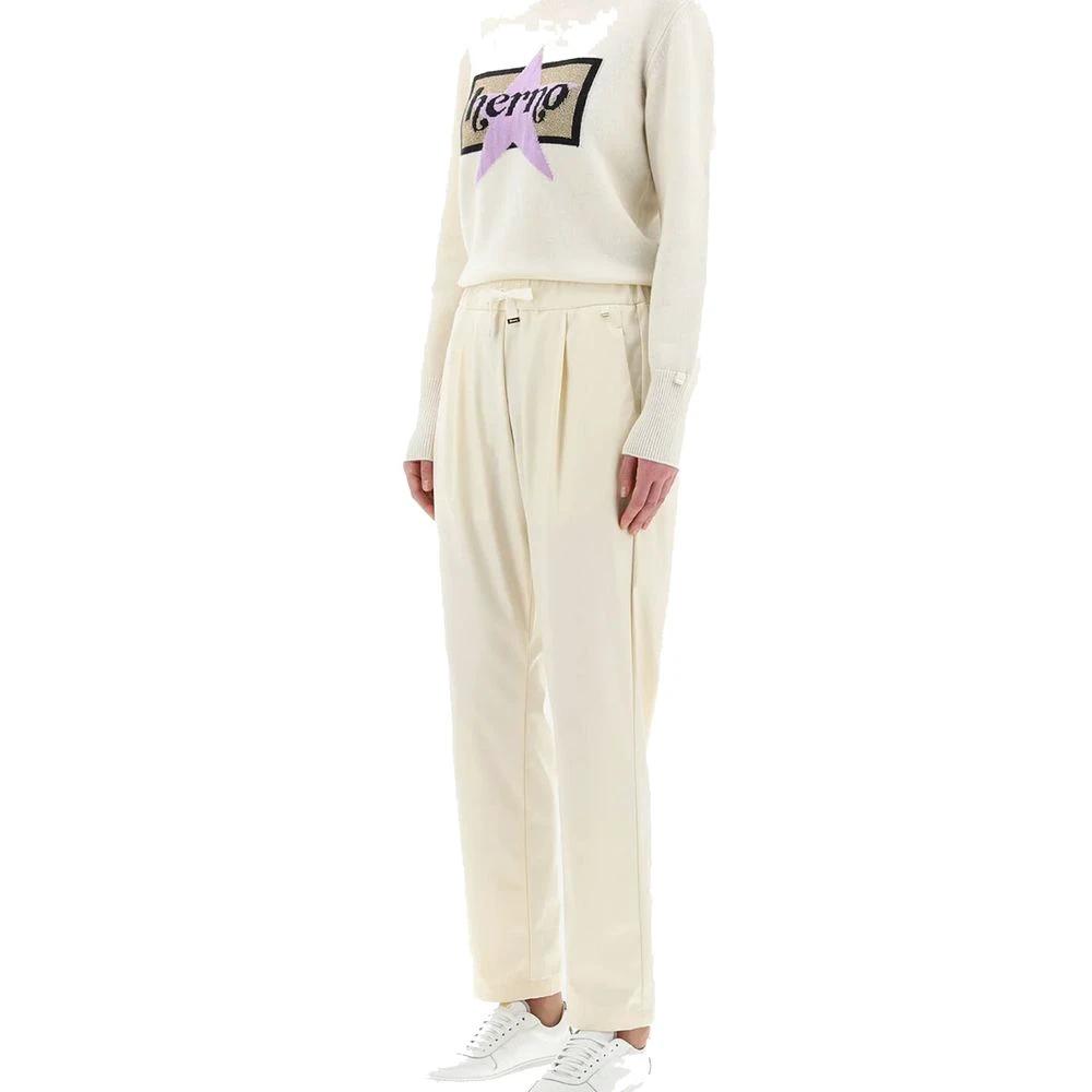 Herno White Polyester Casual Pants by Herno