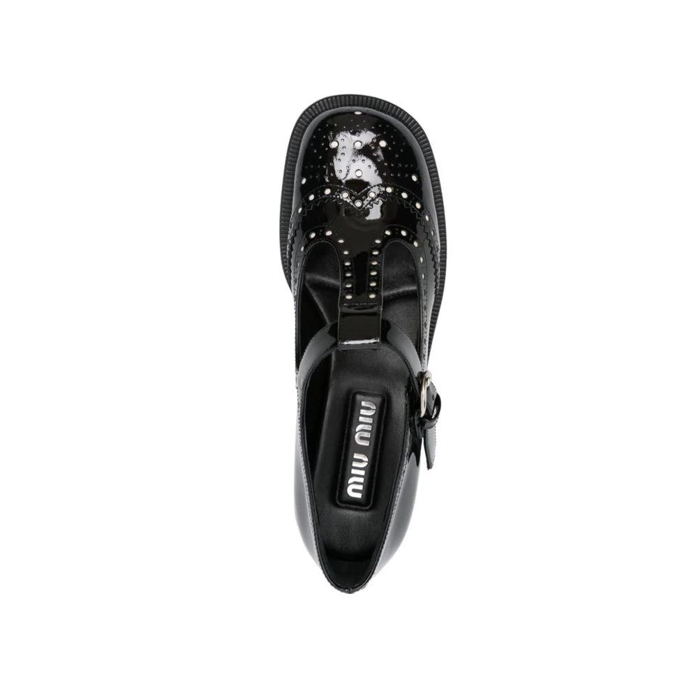 Miu Miu Black Calfskin Ballet Flats by Miu Miu