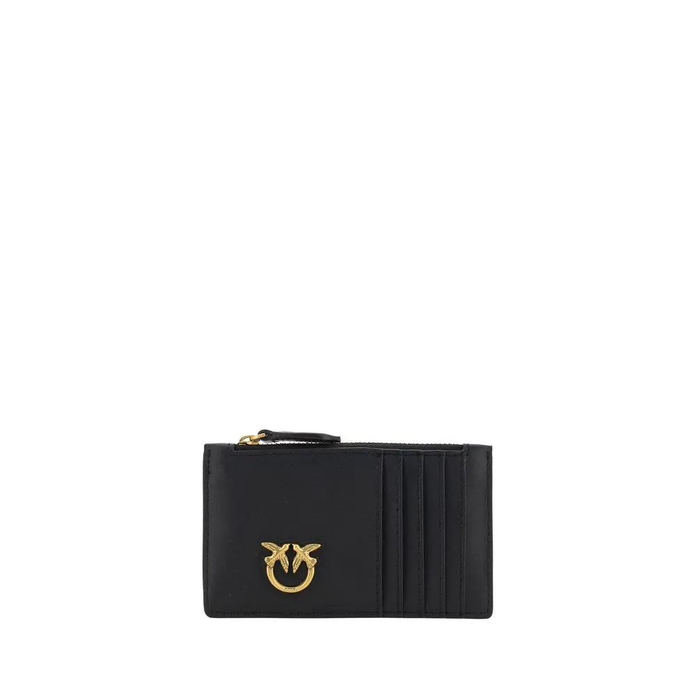 Portefeuille PINKO Bos Taurus en cuir de veau noir