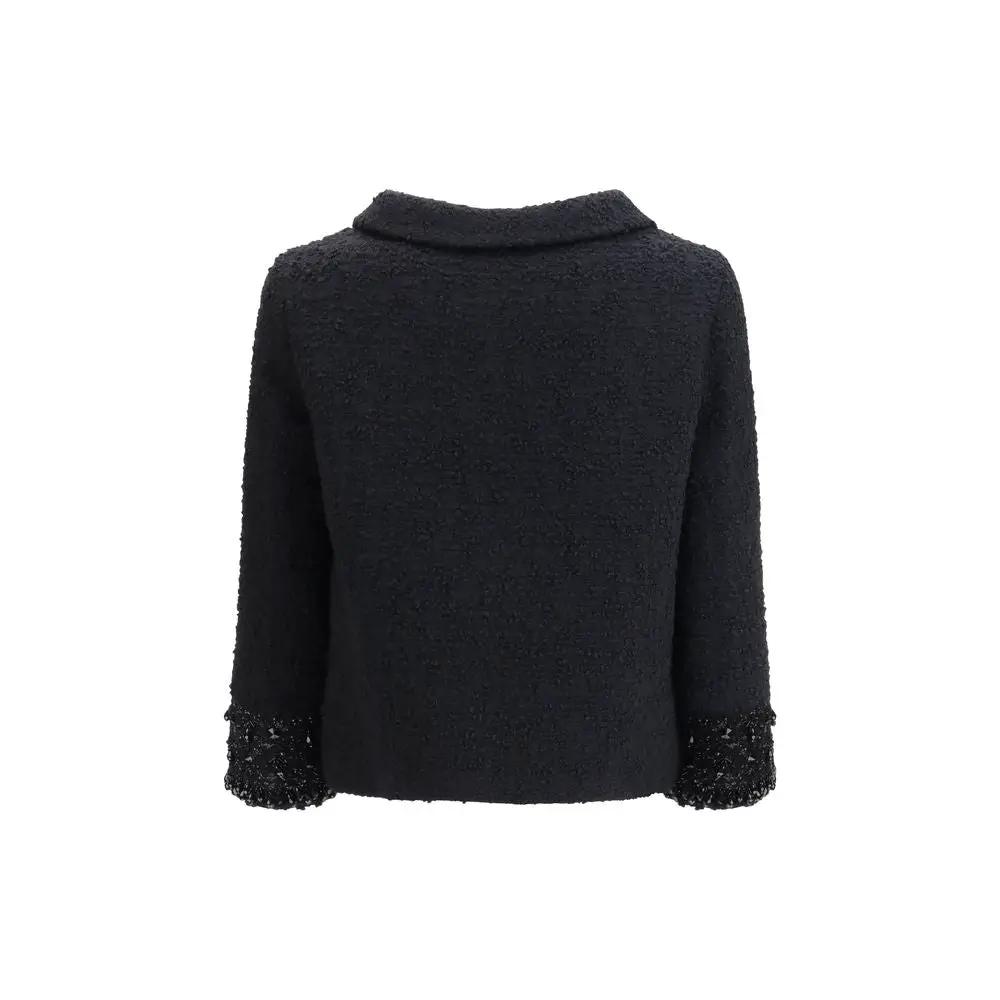 Manteau en laine polaire noire Valentino