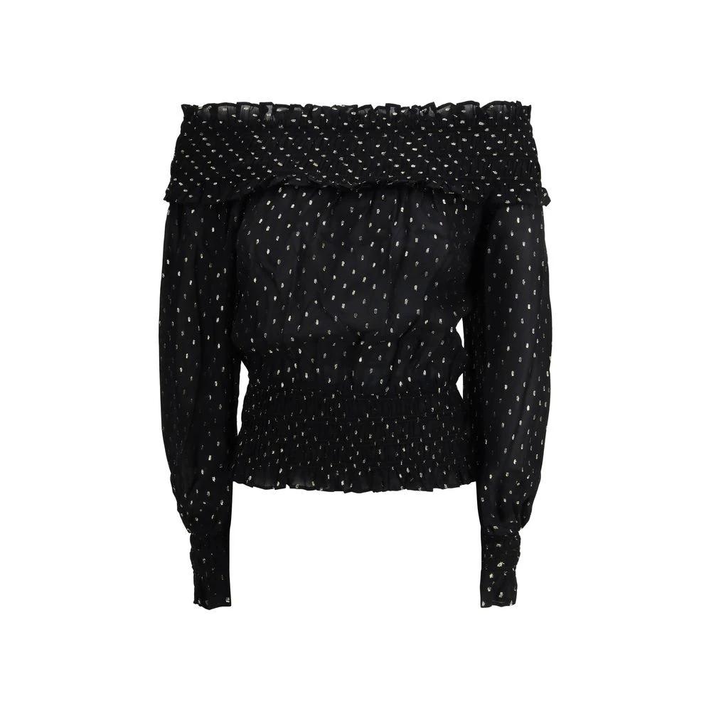 Self-Portrait Black Viscose Top by Self-Portrait