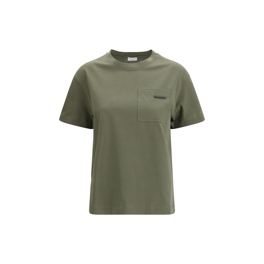 Brunello Cucinelli Bicolor Cotton T-Shirt by Brunello Cucinelli