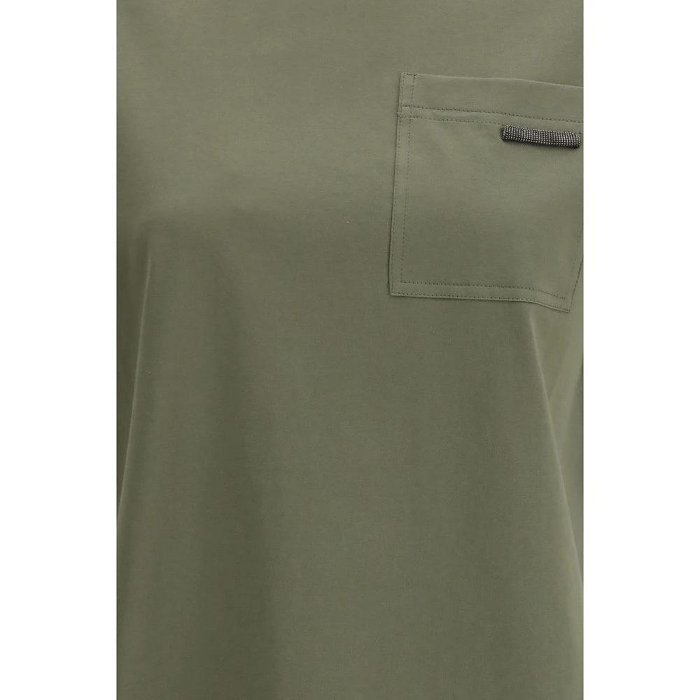 Brunello Cucinelli Bicolor Cotton T-Shirt by Brunello Cucinelli