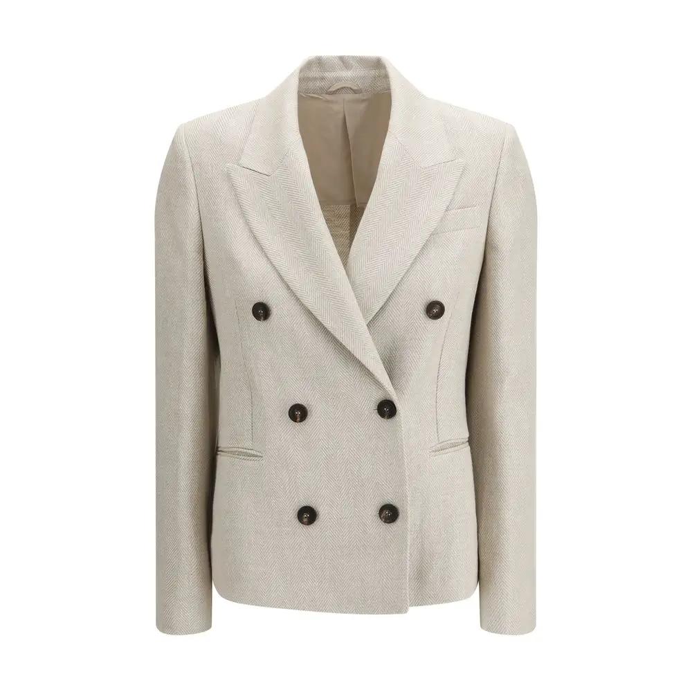 Brunello Cucinelli Blazer en Lin Beige