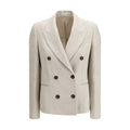 Brunello Cucinelli Blazer en Lin Beige