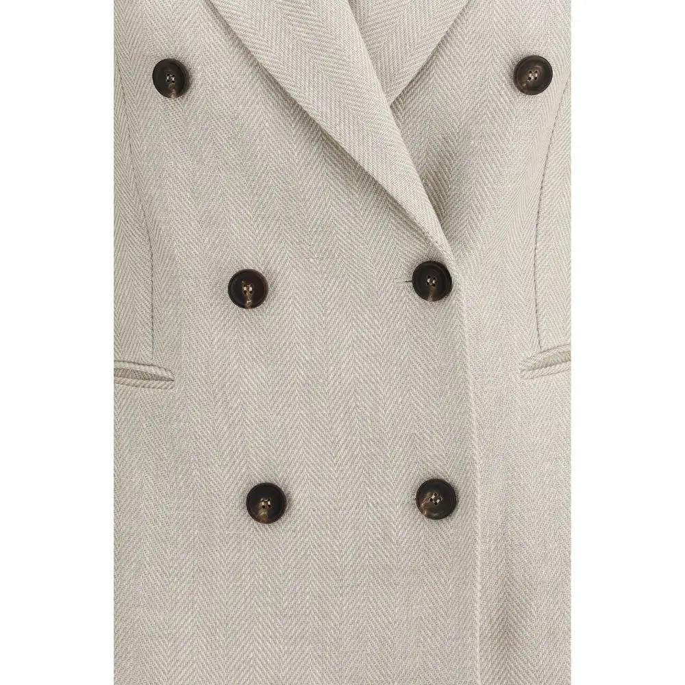 Brunello Cucinelli Blazer en Lin Beige