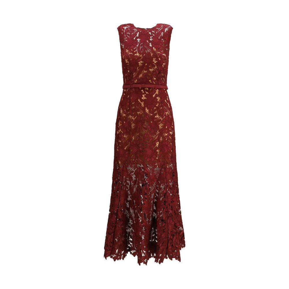 Self-Portrait Bordeaux Polyester Cocktail Dress by Self-Portrait