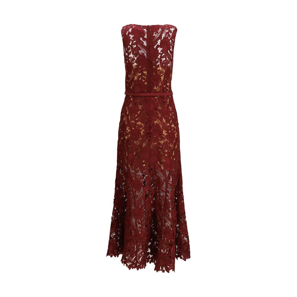 Self-Portrait Bordeaux Polyester Cocktail Dress by Self-Portrait