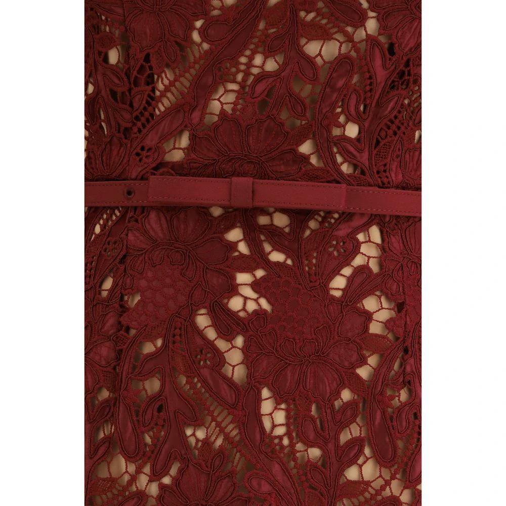 Self-Portrait Bordeaux Polyester Cocktail Dress by Self-Portrait