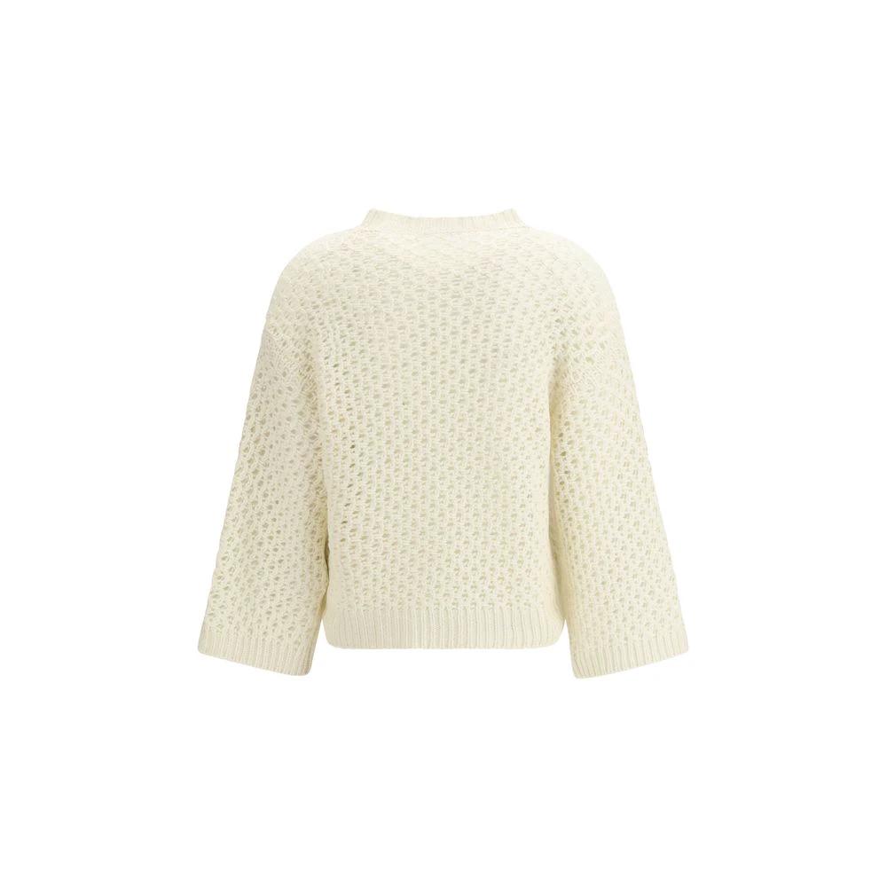 Fabiana Filippi Beige Fleece Wool Sweatshirt by Fabiana Filippi