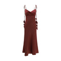Robe décontractée Self-Portrait Bordeaux en polyester