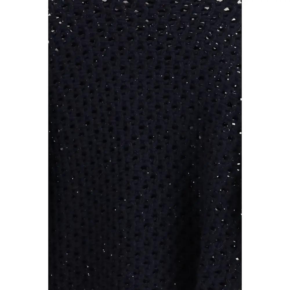 Fabiana Filippi Black Fleece Wool Sweatshirt
