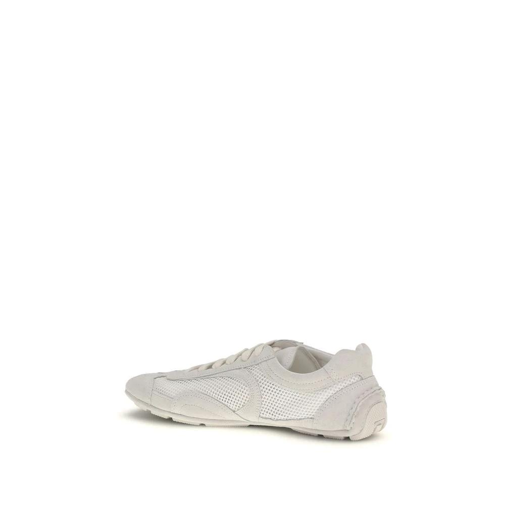 Prada White Fabric Low Top Sneakers by Prada
