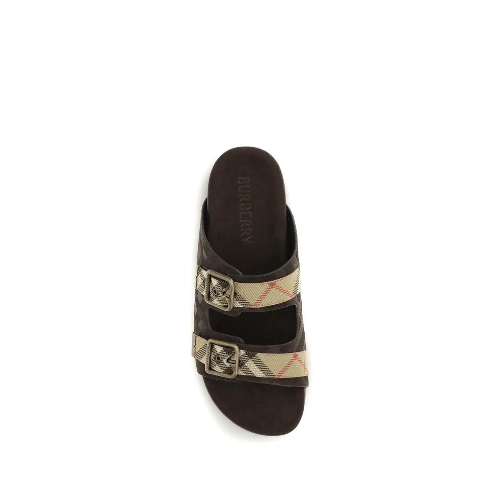 Burberry Brown Rubber Flat Sandals by Burberry