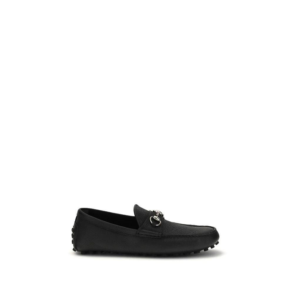 Gucci Black Calf Leather Bos Taurus Slip-On Loafers by Gucci