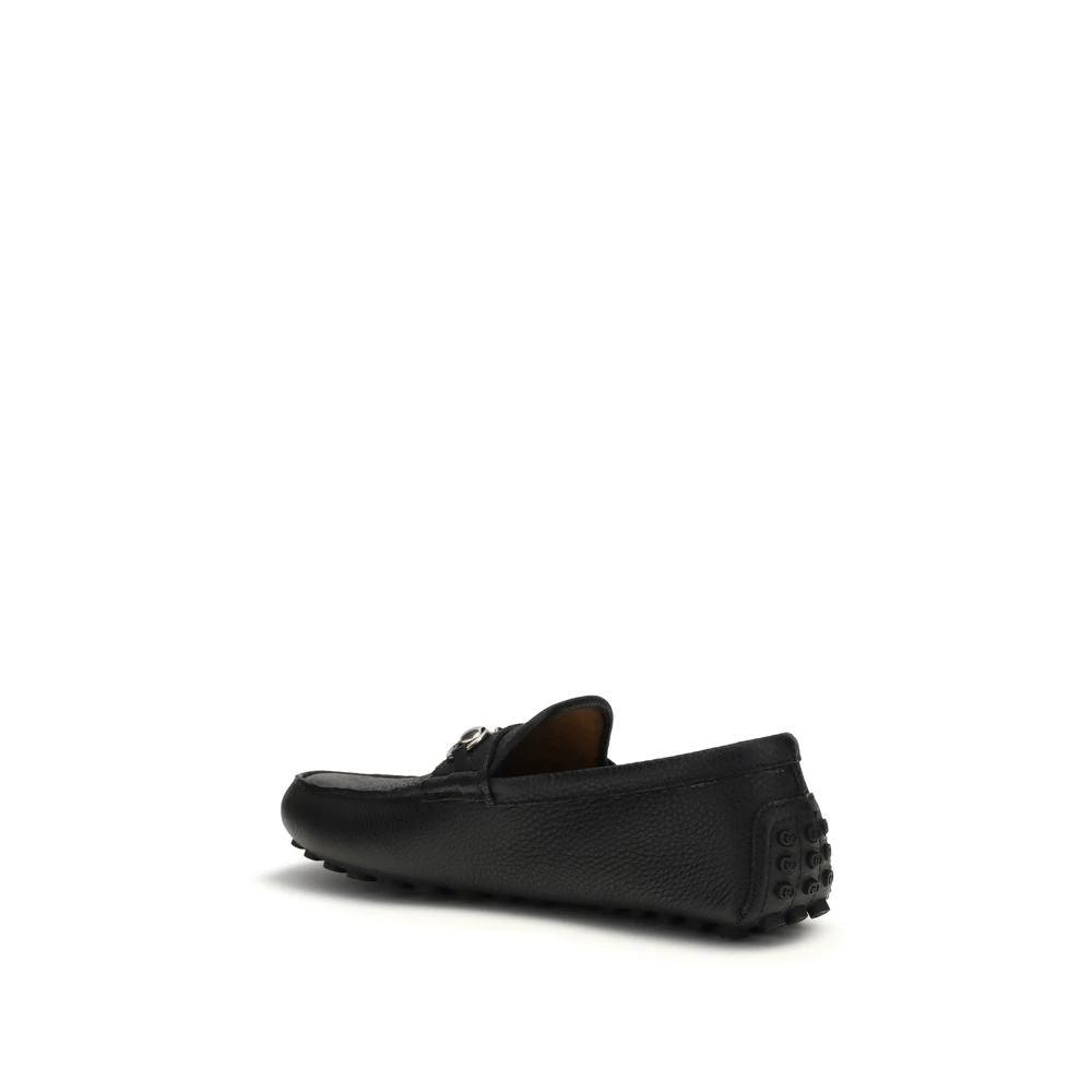 Gucci Black Calf Leather Bos Taurus Slip-On Loafers by Gucci