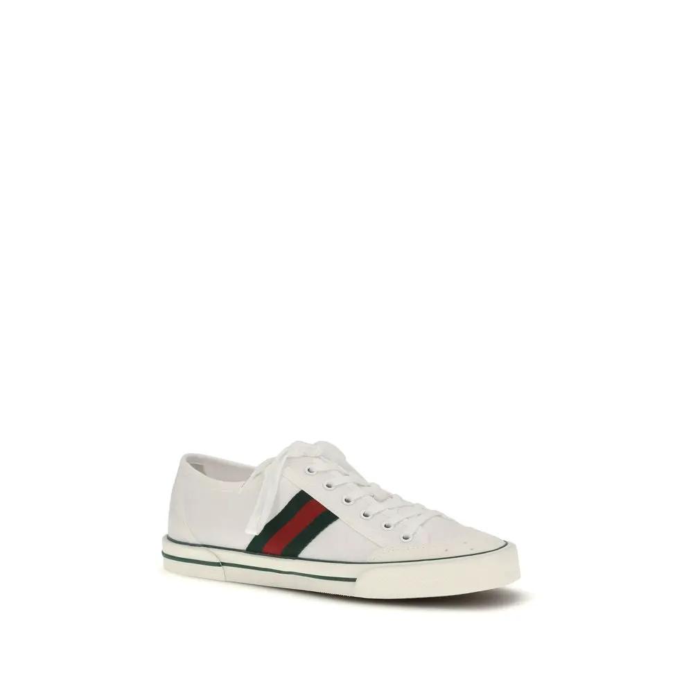 Baskets basses blanches en coton Gucci