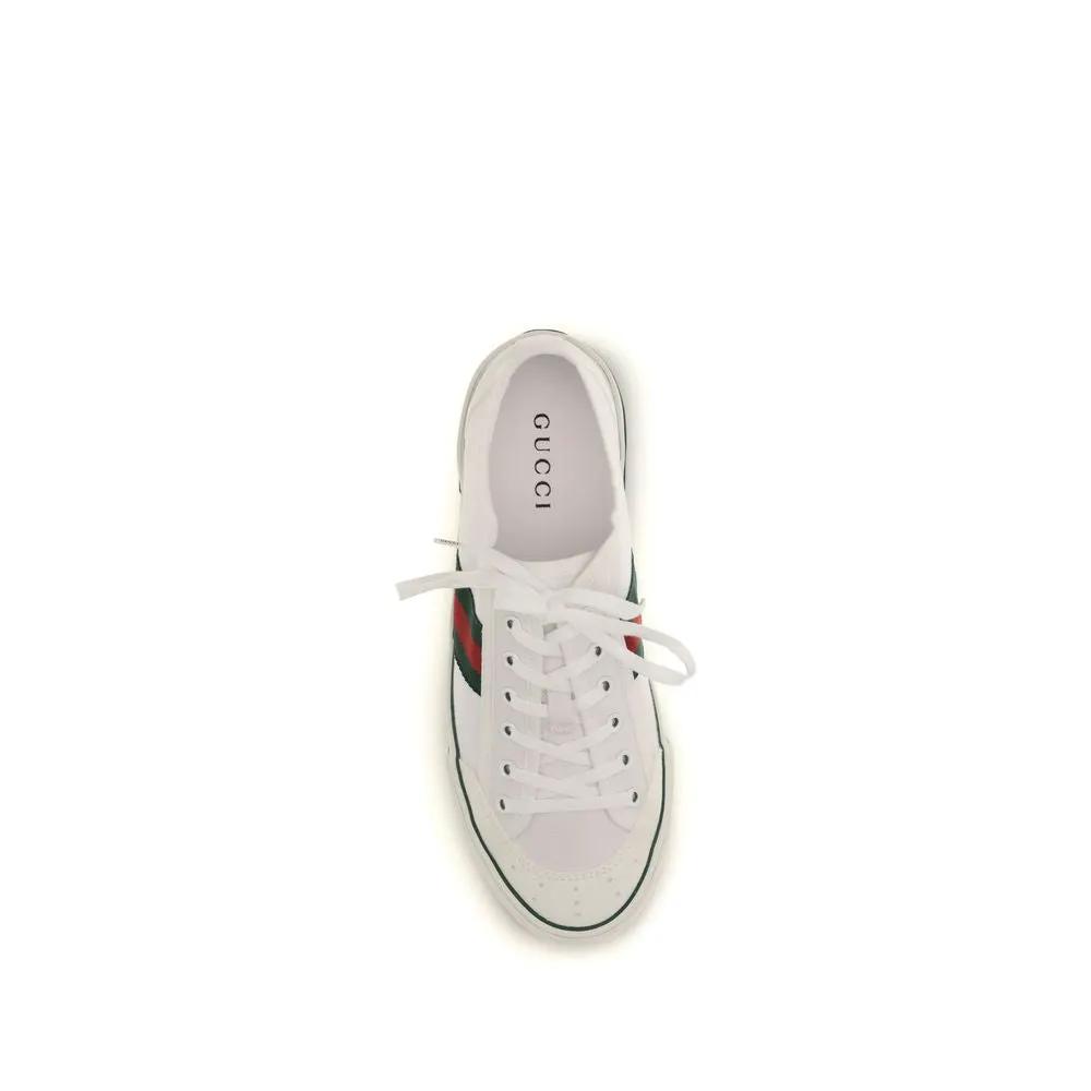 Baskets basses blanches en coton Gucci