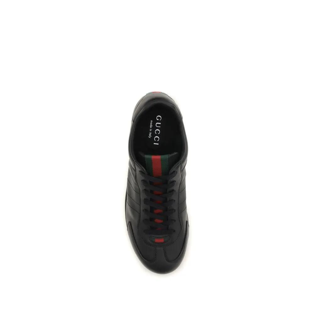Gucci Black Calf Leather Bos Taurus Low Top Sneakers