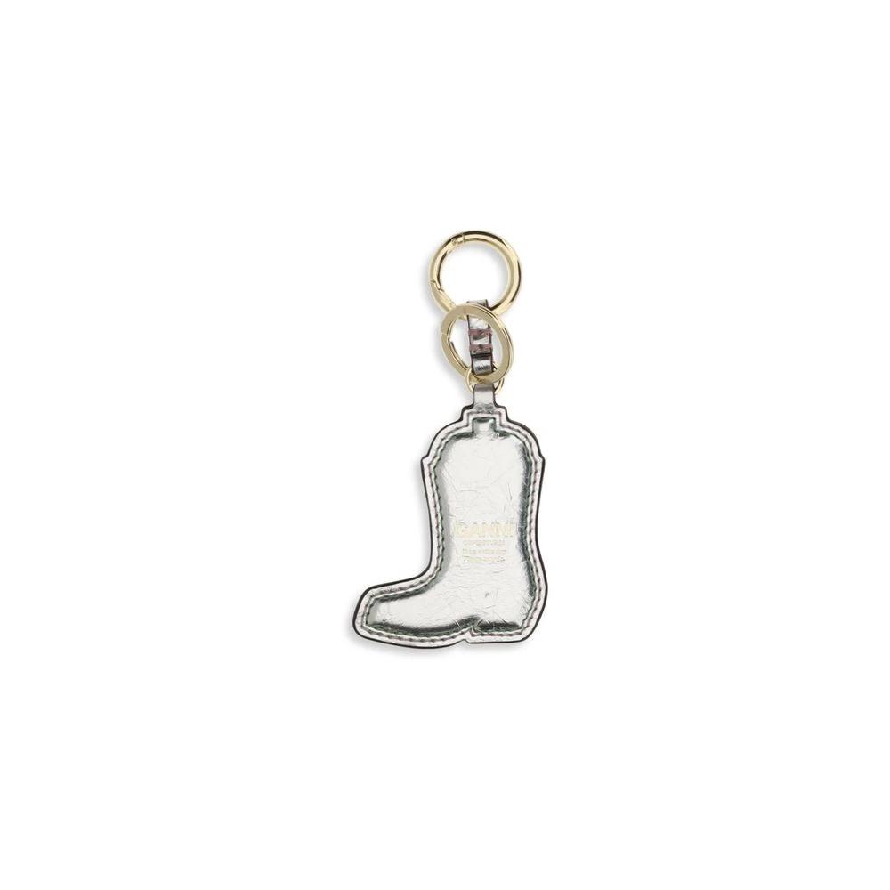 Ganni Silver Polyethylene Keychain by Ganni