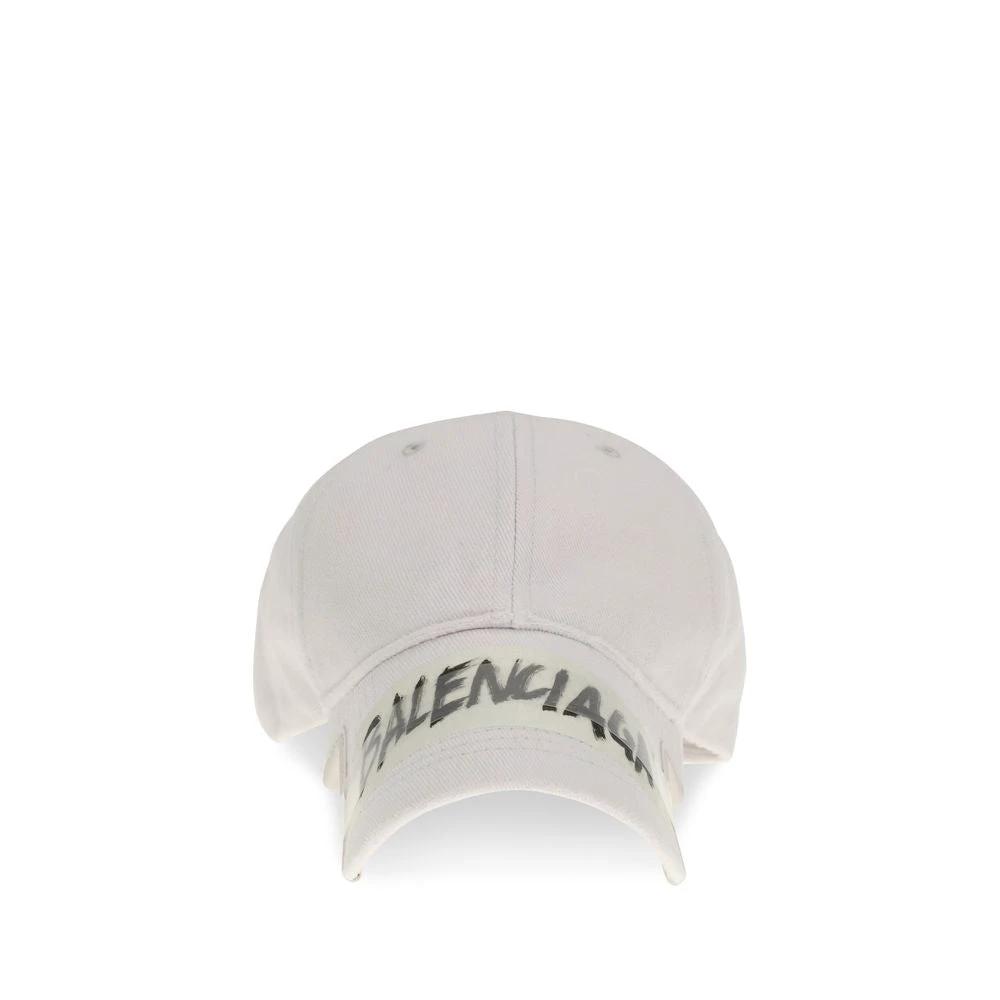 Balenciaga White Cotton Cap (Baseball Hat) by Balenciaga
