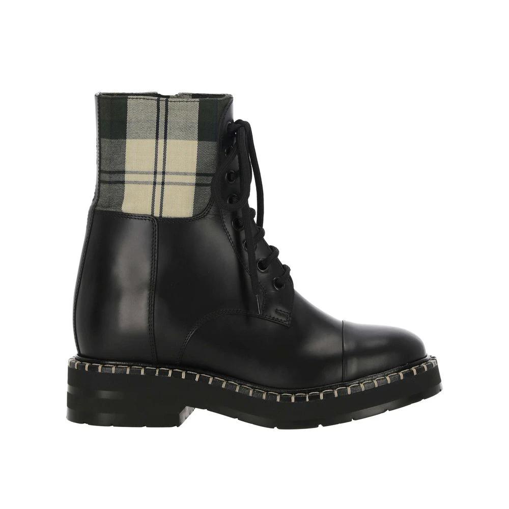 See By Chloé Black Cotton Lace-Up Boots by See By Chloé