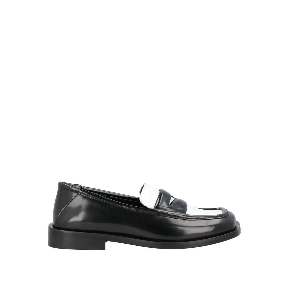 The Attico Black Leather Slip-On Loafers by The Attico