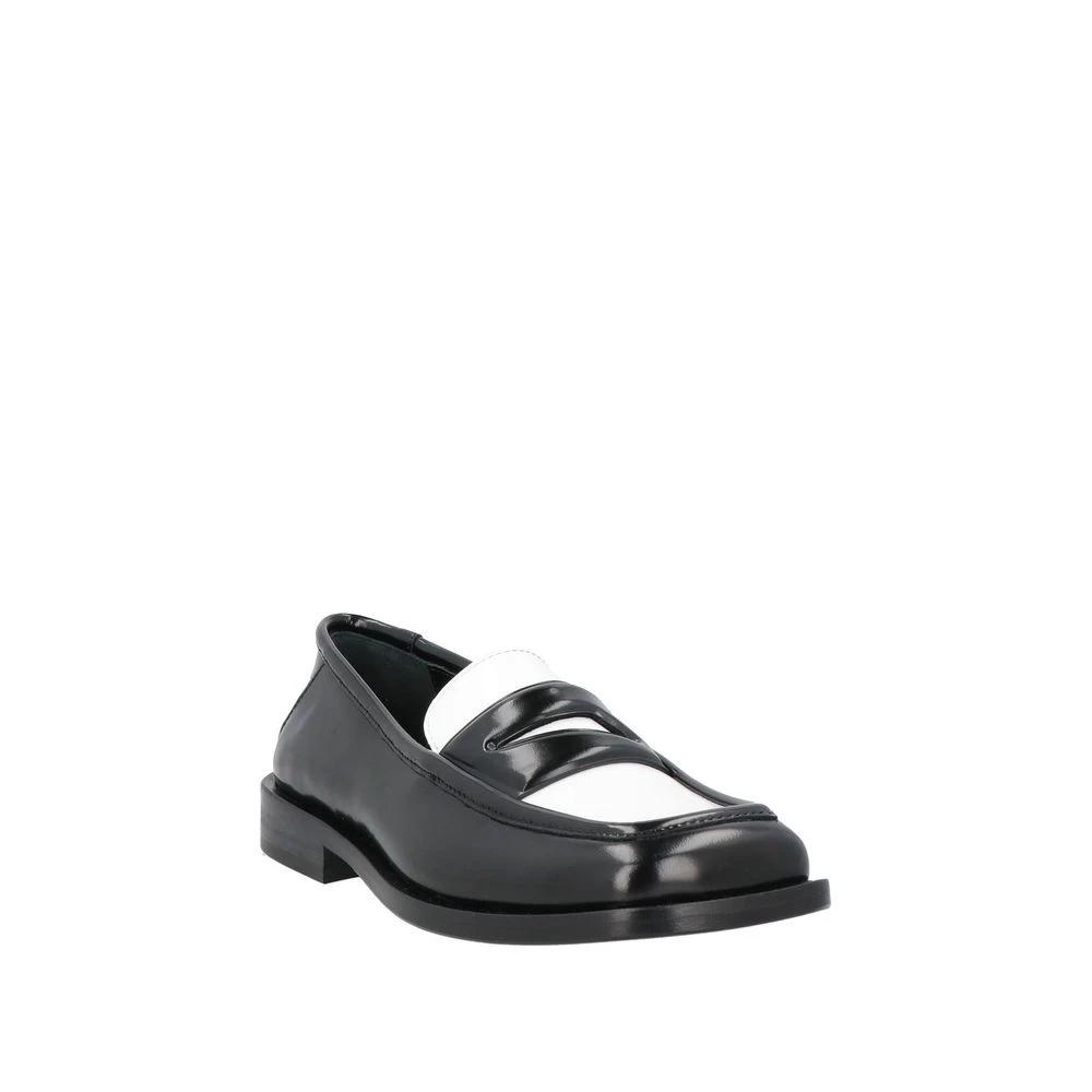 The Attico Black Leather Slip-On Loafers by The Attico