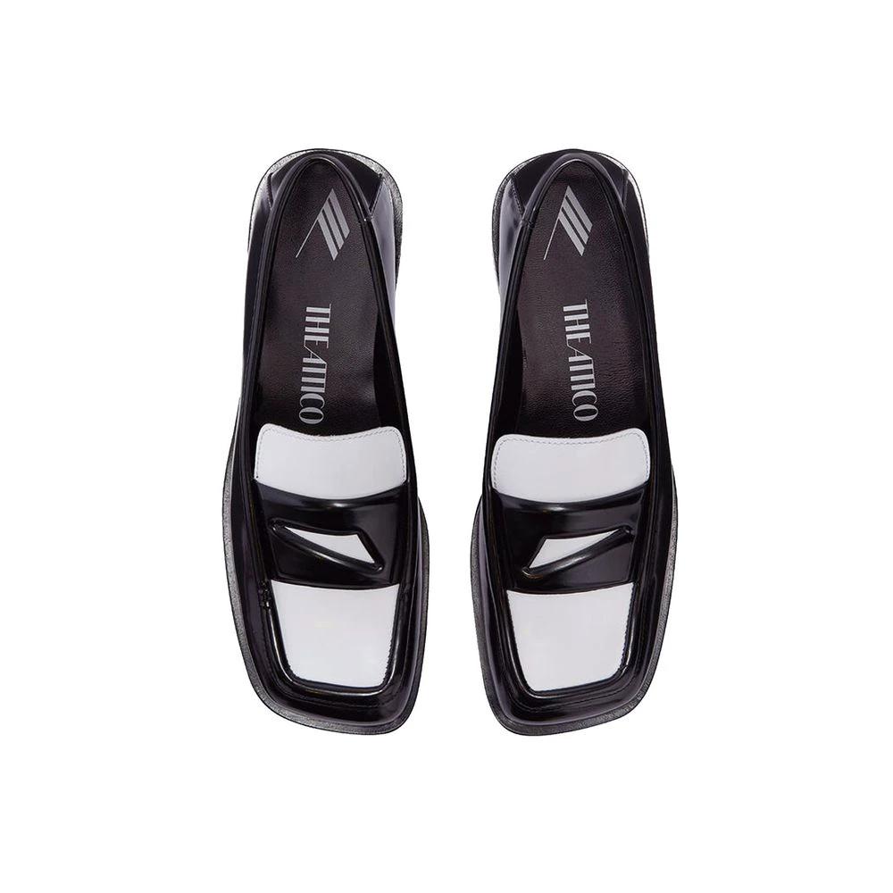 The Attico Black Leather Slip-On Loafers by The Attico