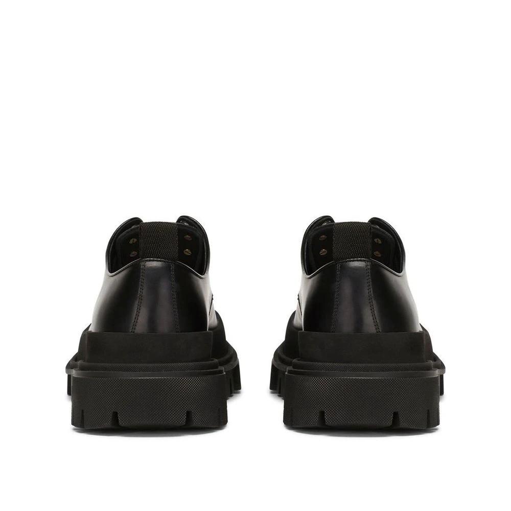 Dolce & Gabbana Black Calfskin Oxfords And Derbies
