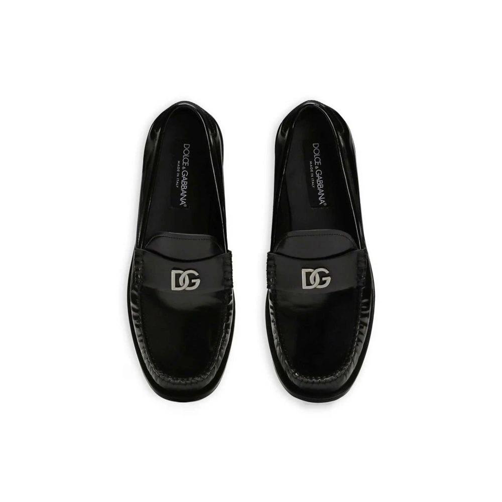 Dolce & Gabbana Black Calfskin Slip-On Loafers by Dolce & Gabbana