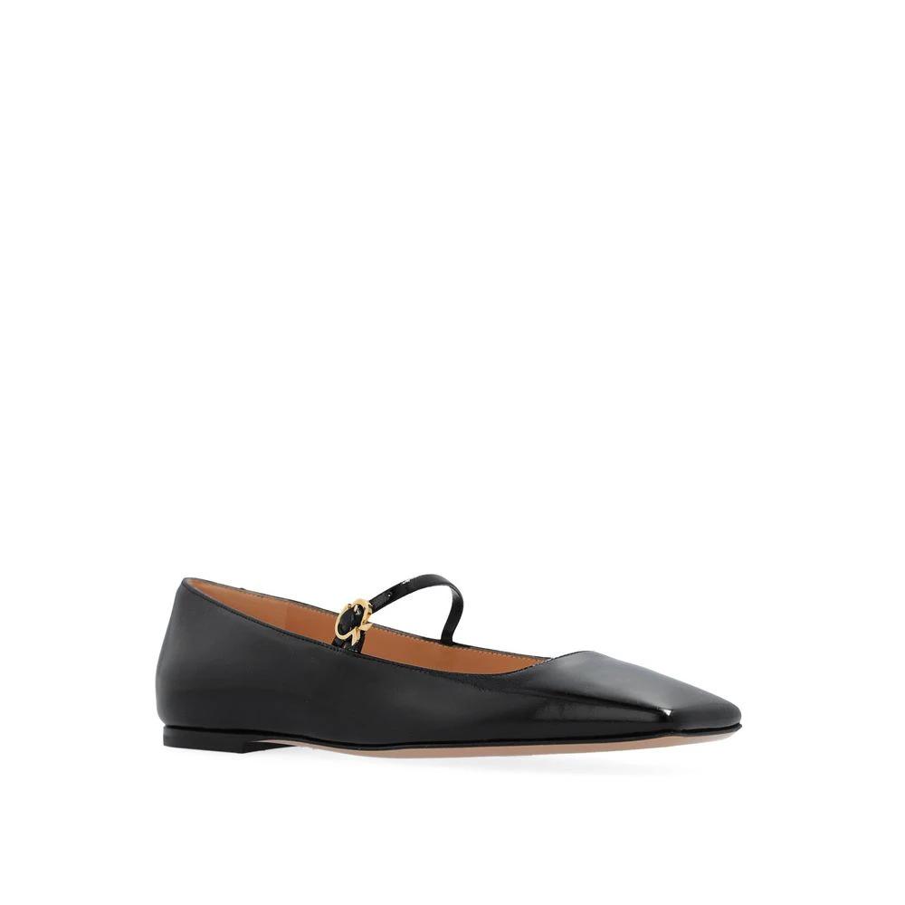 Gianvito Rossi Black Calfskin Ballet Flats by Gianvito Rossi
