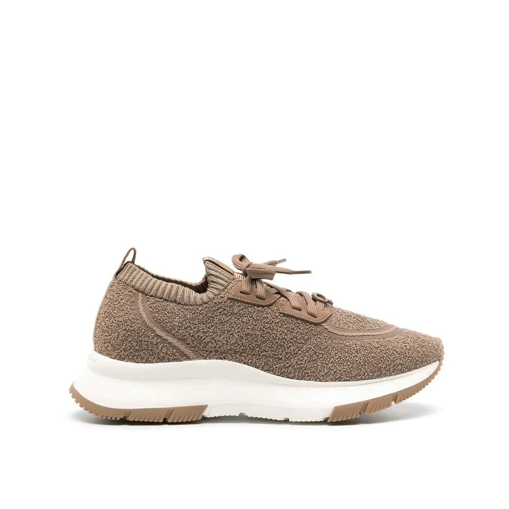 Gianvito Rossi Brown Fabric Athletic Sneakers by Gianvito Rossi