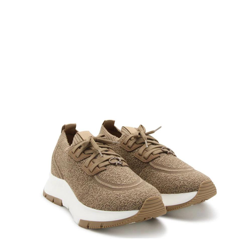 Gianvito Rossi Brown Fabric Athletic Sneakers by Gianvito Rossi