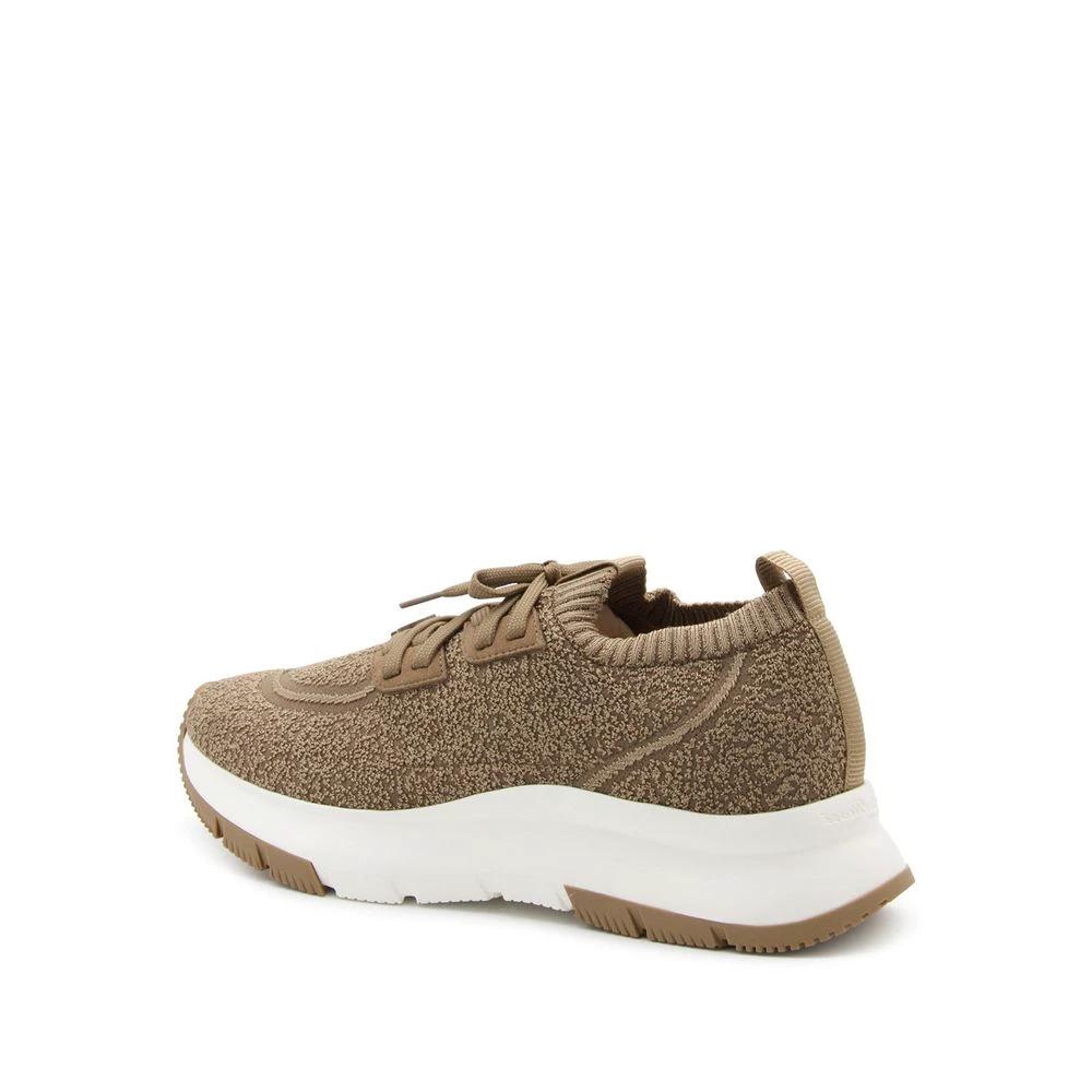 Gianvito Rossi Brown Fabric Athletic Sneakers by Gianvito Rossi