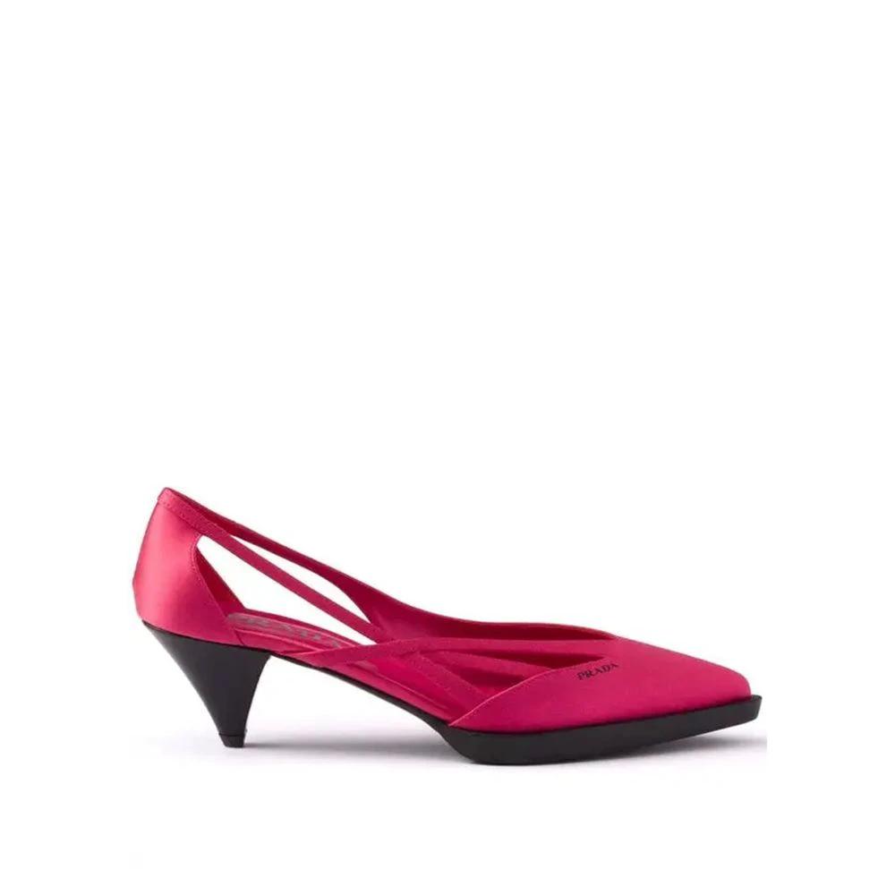 Prada Multicolor Silk Mid Heel Pumps