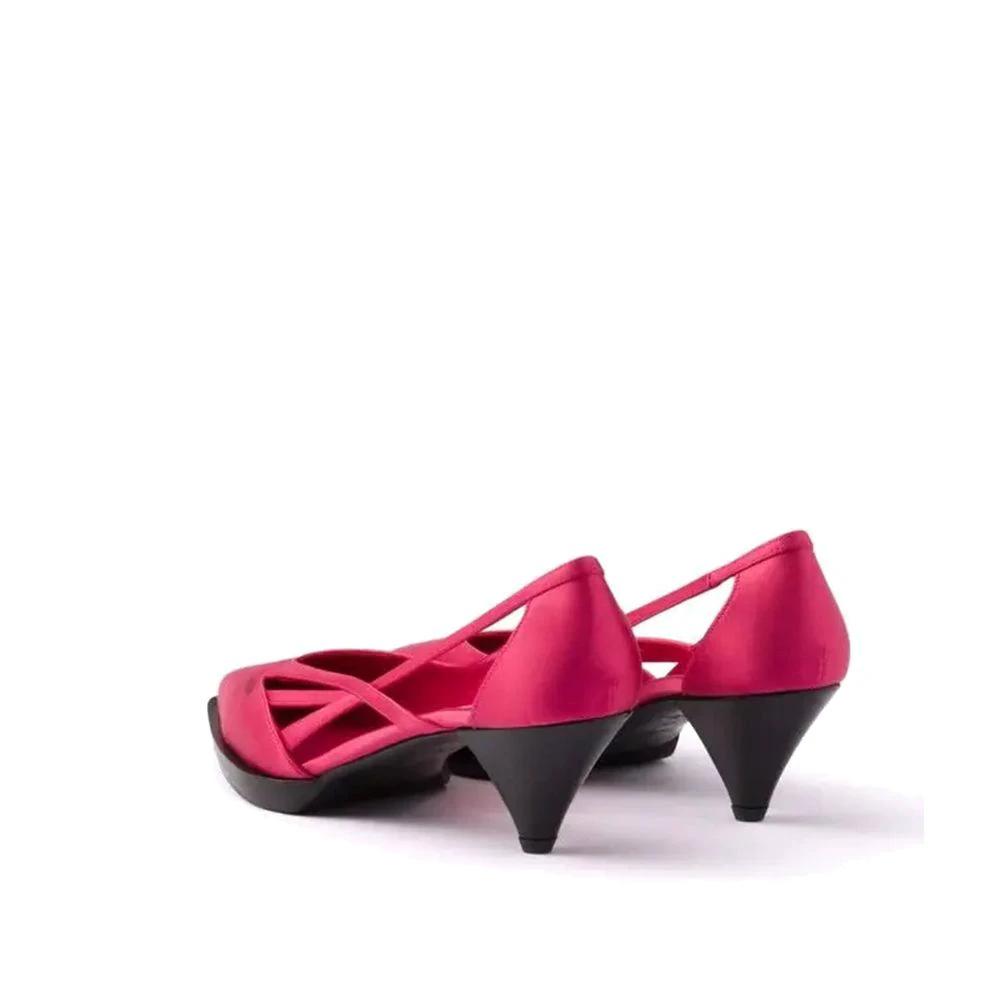 Prada Multicolor Silk Mid Heel Pumps