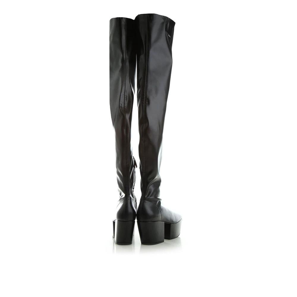 Prada Black Calfskin Over The Knee by Prada