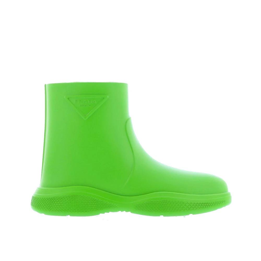 Prada Bicolor Rubber Rain Boots by Prada