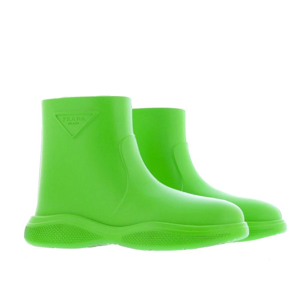 Prada Bicolor Rubber Rain Boots by Prada