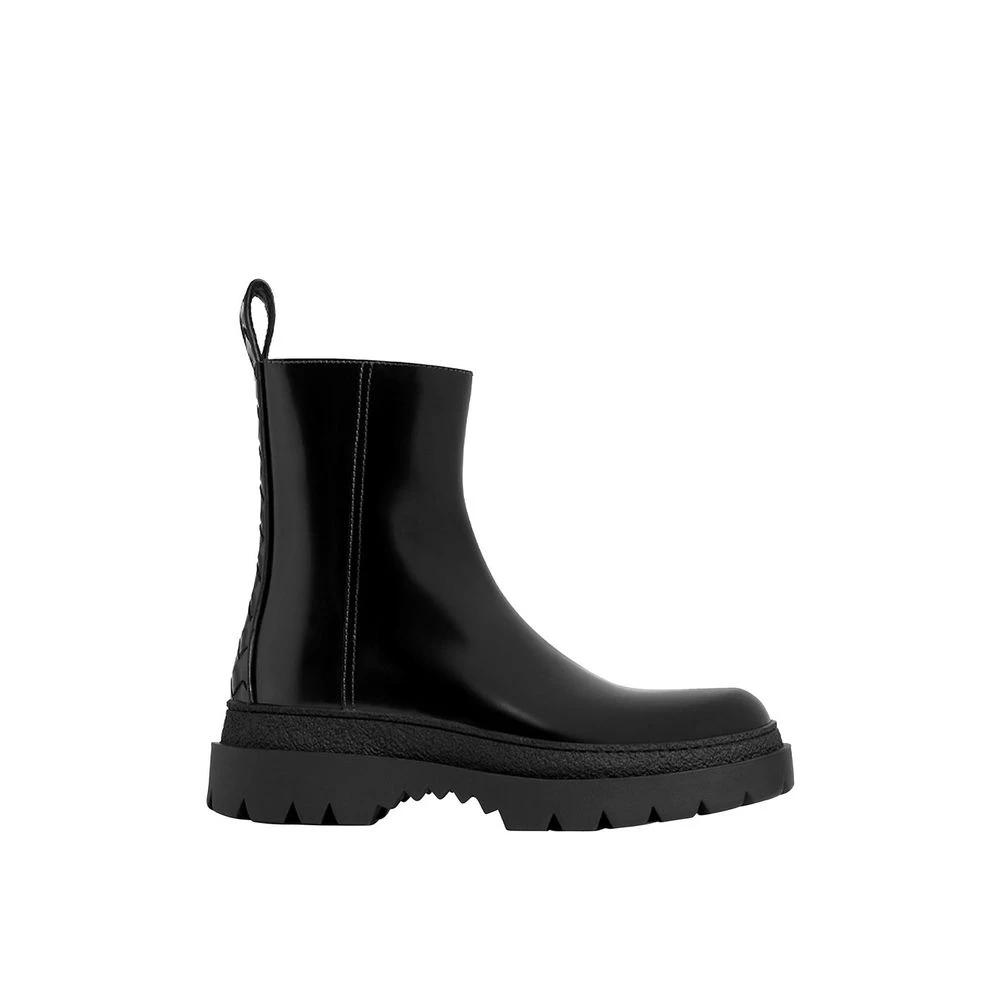 Bottega Veneta Black Calfskin Chelsea Boots by Bottega Veneta