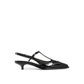 Miu Miu Black Calfskin Mid Heel Pumps by Miu Miu