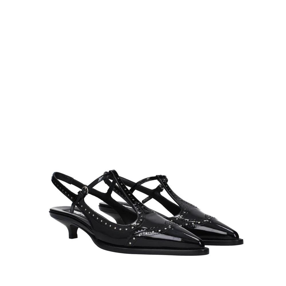 Miu Miu Black Calfskin Mid Heel Pumps by Miu Miu