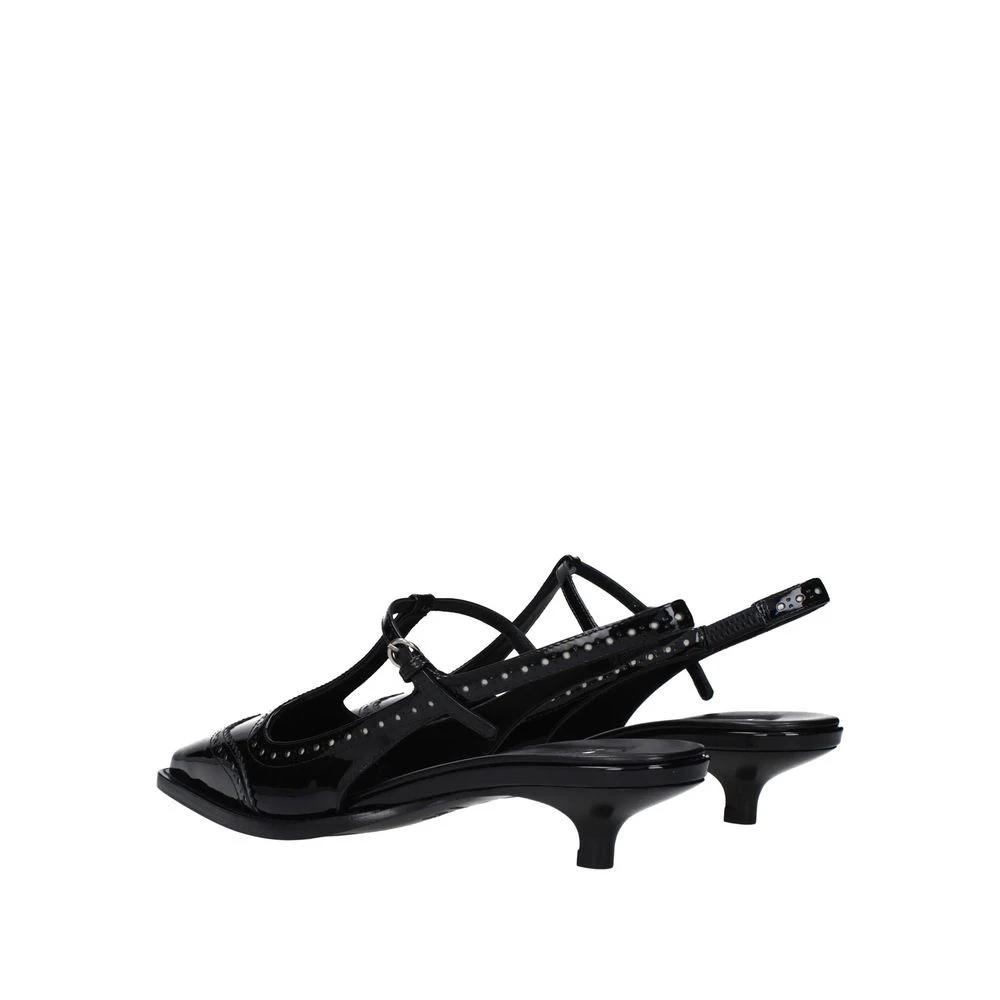 Miu Miu Black Calfskin Mid Heel Pumps by Miu Miu
